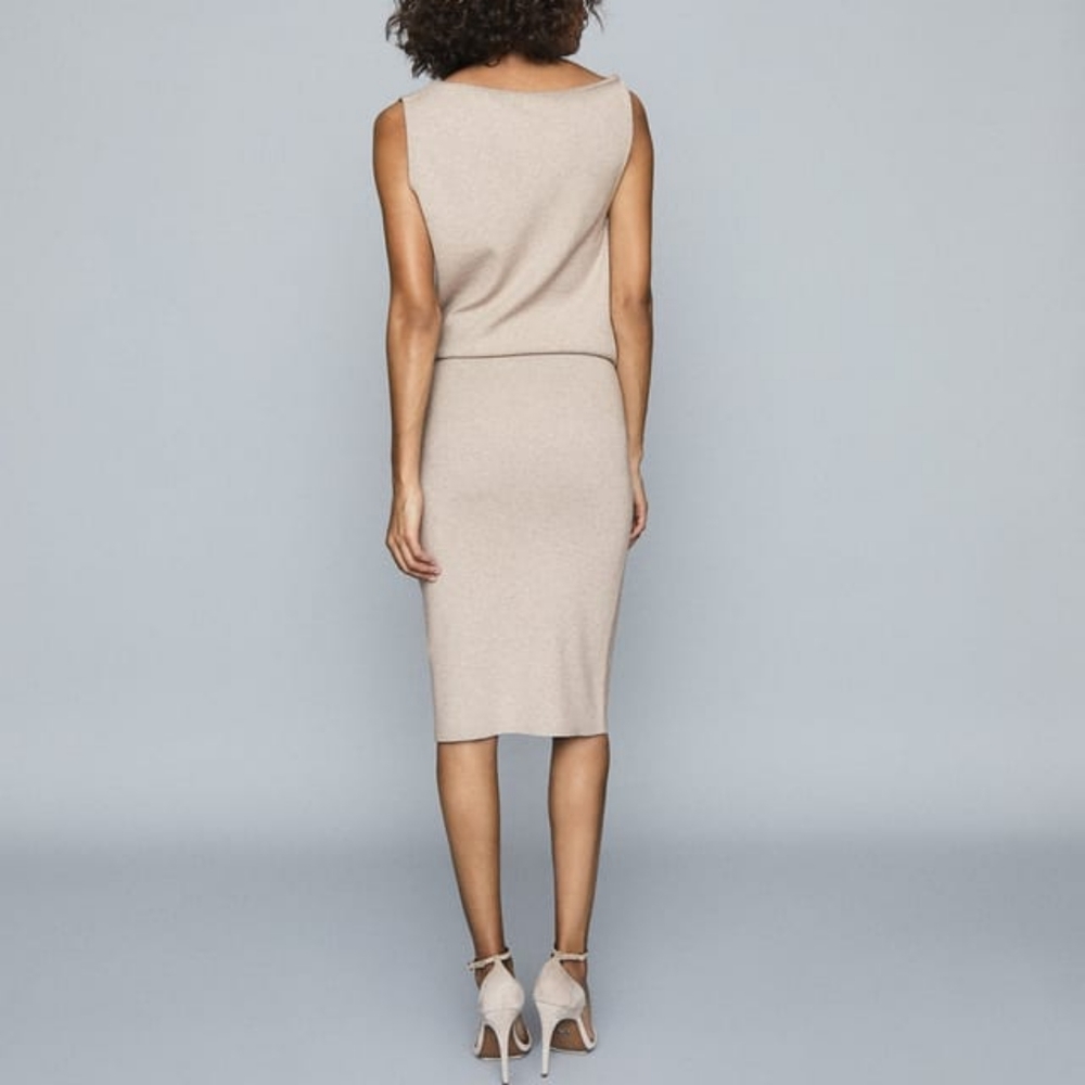 NWT REISS | Claudine Draped Knitted Dress - Picture 5 of 7
